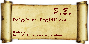 Polgári Boglárka névjegykártya